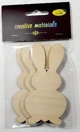 Elementy ze sklejki 3mm do ozdabiania królik 3szt - Galeria Hobby
