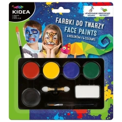 Farby do malowania twarzy 6 kolorów x 3,4g KIDEA - DERFORM