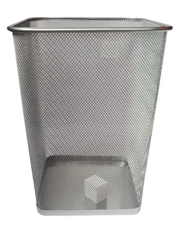 Kosz kwadratowy duży srebrny - NET