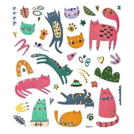 Naklejki z kryształkami Zabawne koty 38szt - Dalprint dpCraft