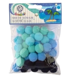 Pompony dekoracyjne 20mm - Błękitna laguna ASTRA - ASTRA papiernicze
