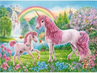 Diamentowa mozaika - Jednorożce w ogrodzie - Norimpex