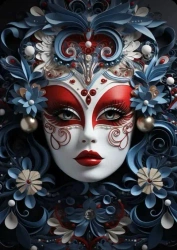 Diamentowa Mozaika Kobieta twarz maska karnawałowa NO-2003062 - Norimpex