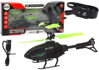 Helikopter R/C dłonią opaska czarno-zielony - Leantoys