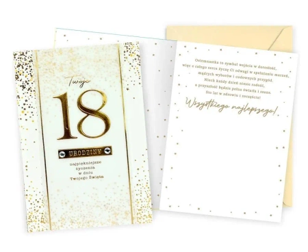 Karnet B6 Urodziny 18 - Kukartka