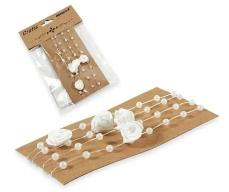 Sznurek perłowy biały 1m - Penword