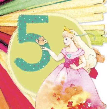 Karnet kwadrat CL4205_PO Urodziny 5 Dziewczynka - Clear Creations