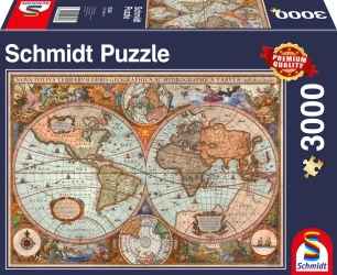 Puzzle 3000 PQ Starożytna mapa świata - Schmidt Puzzle