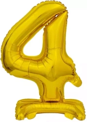 Balon foliowy B&C cyfra stojąca 4 złota 38cm - Godan