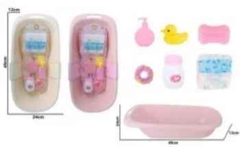 Wanienka do kąpieli lalki + akcesoria 24x49x12cm - Madej