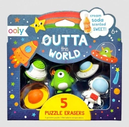 Pachnące Gumki Do Ścierania Kosmiczne Puzzle 5szt - ooly