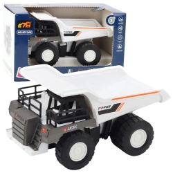 Wywrotka metalowe elementy z napędem biała - Leantoys