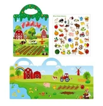Książeczka z naklejkami wielorazowymi farma