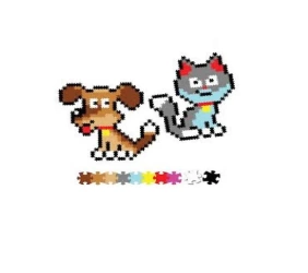 Puzzle 700 Pixelki Jixelz Kot i pies - Fat Brain Toy Co