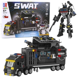 Klocki konstrukcyjne Pojazd SWAT robot 8w1 826el - Leantoys