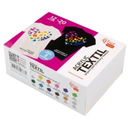 Farby do tkanin Heart 20ml 12 kolorów - Rosa