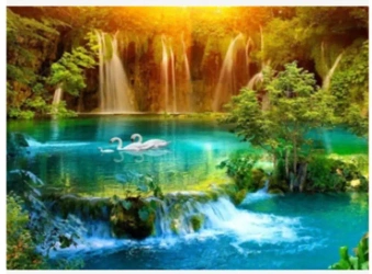 Diamentowa Mozaika Wodospad w dolinie łabędzie NO-1007411 - Norimpex