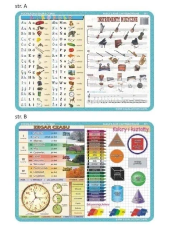 Podkładka edu. 001 - Abecadło, zegar, kolory i.. - Visual System
