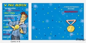 Karnet Comic B6 + koperta wzór nr 08 Urodziny - Stamp