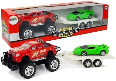 Zestaw pojazdów laweta + BMW - Leantoys