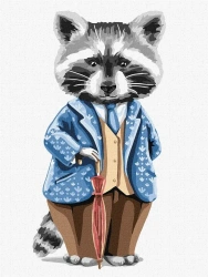 Malowanie po numerach - Wąsaty dżentelmen 30x40cm - Ideyka