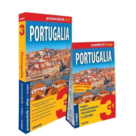 Portugalia 3w1: przewodnik + atlas + mapa w.2025 - praca zbiorowa