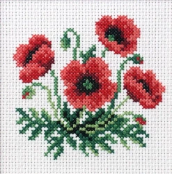 Haft krzyżykowy - Maki - Anex-bis