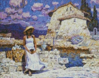 Diamentowa mozaika - Sprzedawczyni pamiątek 40x50 - Ideyka