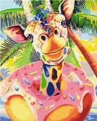 Malowanie po numerach - Słodka żyrafa 40x50cm - Twoje Hobby