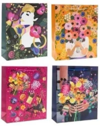 Torebka prezentowa 26x32x10cm Kwiaty MIX - Rozette