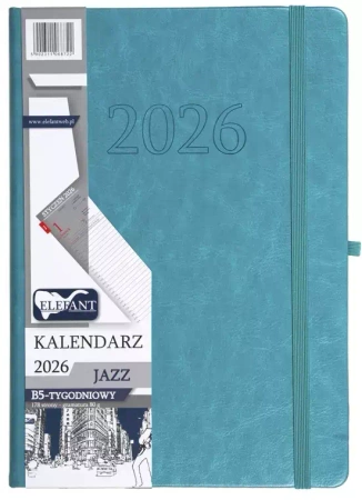 Kalendarz 2026 B5 tygodniowy Jazz turkusowy - praca zbiorowa