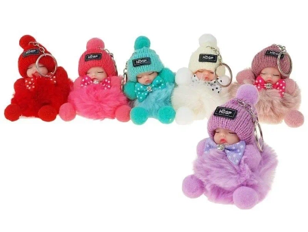 Brelok pluszowy laleczka, kulka 11x7x7cm MIX - ADAR