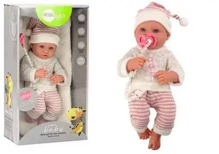 Lalka bobas ze smoczkiem 35cm - Leantoys