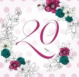 Karnet Swarovski kwadrat CL1420_PO Urodziny 20 - Clear Creations