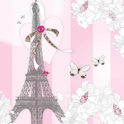 Karnet Swarovski kwadrat CL0525 Wieża Eiffla motyl - Clear Creations