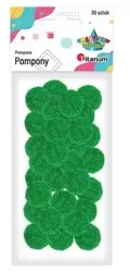 Pompony poliestrowe 25mm zielone 30szt - Titanum