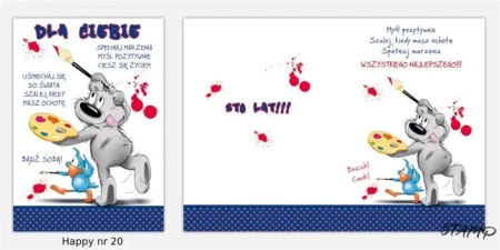 Karnet Happy B6 + koperta wzór nr 20 - Stamp