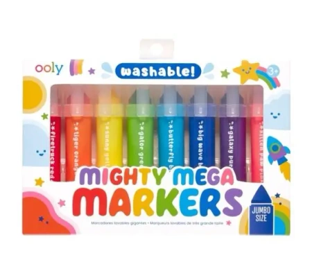 Flamastry zmywalne Mighty Mega 8 kolorów - ooly