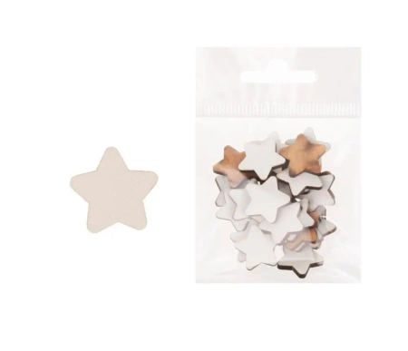 Dekoracja drewniana 24szt Gwiazda średnia - Cresco