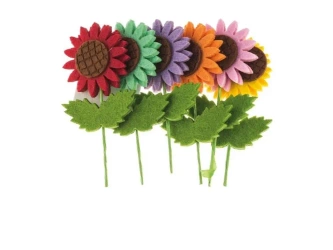 Naklejki z filcu kwiatki 6szt - Brewis