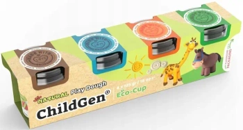 Naturalna ciastolina w eko-kubkach 4 kolory - ChildGen (GEN OYUNCAK SANAYİ TİCARET A.Ş.)