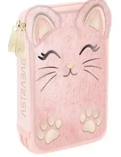 Piórnik poj z wyp Astrabag Fluffy Kitty ASTRA - ASTRA papiernicze