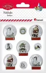 Naklejki 3D kule śnieżne 9szt - Titanum