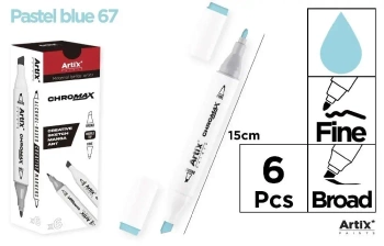 Marker Chromax z 2 końcówk. pastel blue 67 (6szt) - Artix
