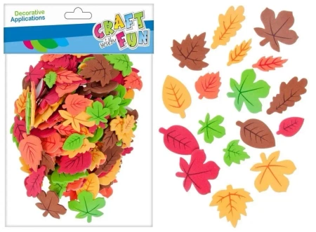 Ozdoba dekoracyjna. Jesienne liście, samoprzylepne, 180 sztuk