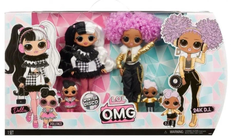 Zestaw lalek L.O.L. Surprise Winter Disco OMG Dollie & 24K DJ - Mga