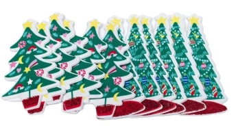 Naklejki z pianki choinki 12szt - Brewis