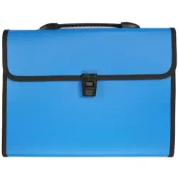 Teczka A4 z rączką 12 przegródek niebieska - Titanum