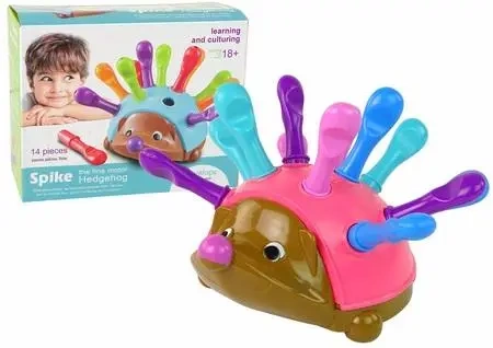 Układanka jeżyk różowy kolorowe kolce - Leantoys