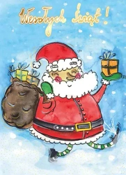 Karnet B6 Boże Narodzenie - Mikołaj z prezentami - Henry